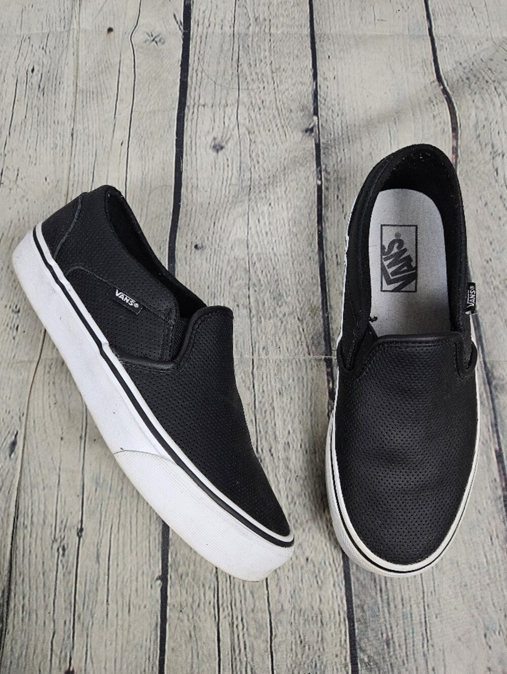 VANS | leather slip-on loafer shoes